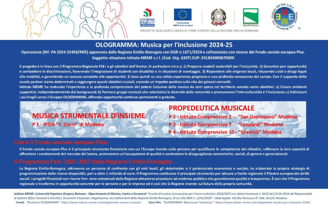 OLOGRAMMA: Musica per l’inclusione 2024-2025